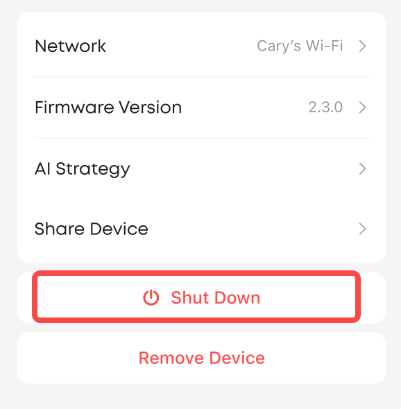 App Remote Shut Down